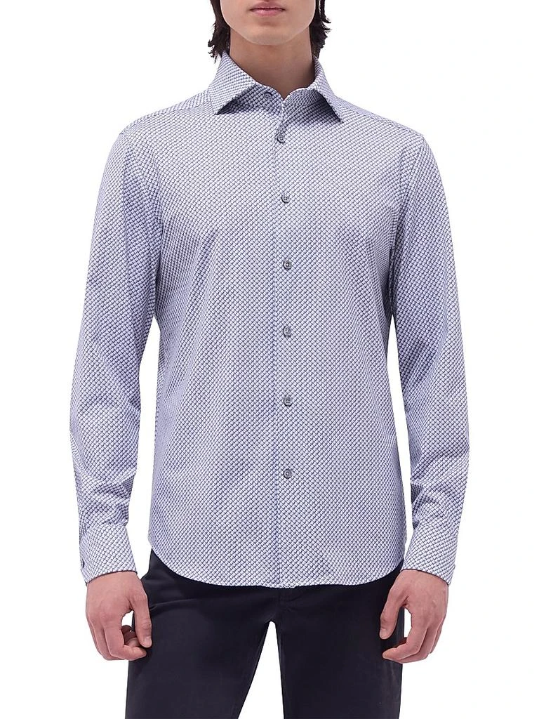 BUGATCHI Devon Printed Stretch Cotton Shirt 3