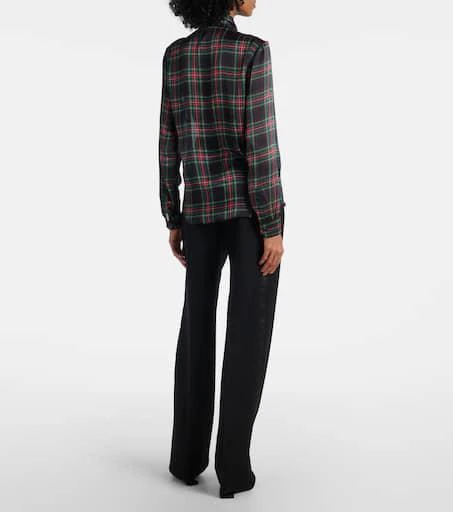 Yves Saint Laurent Plaid silk blouse 3