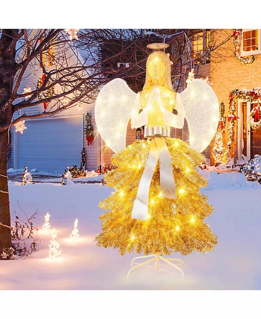 Costway 3 PCS Lighted Penguin Family with 194 LED Lights Zip Ties & Ground Stakes 2