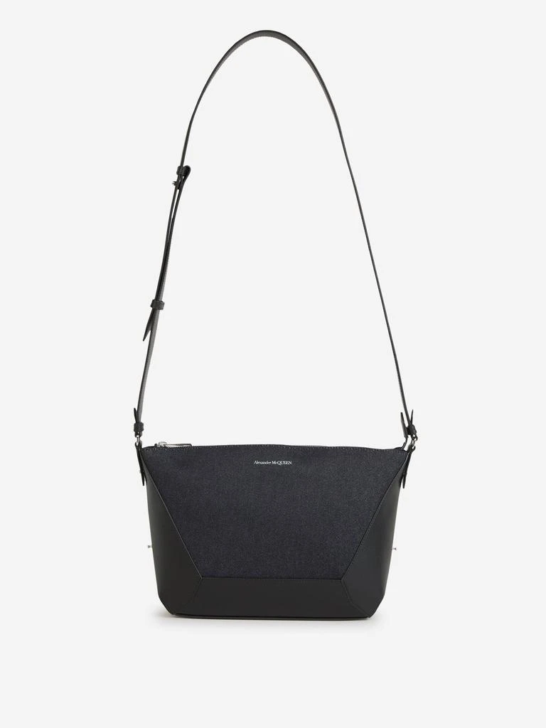 Alexander McQueen Alexander McQueen Logo Printed Denim Crossbody Bag 1