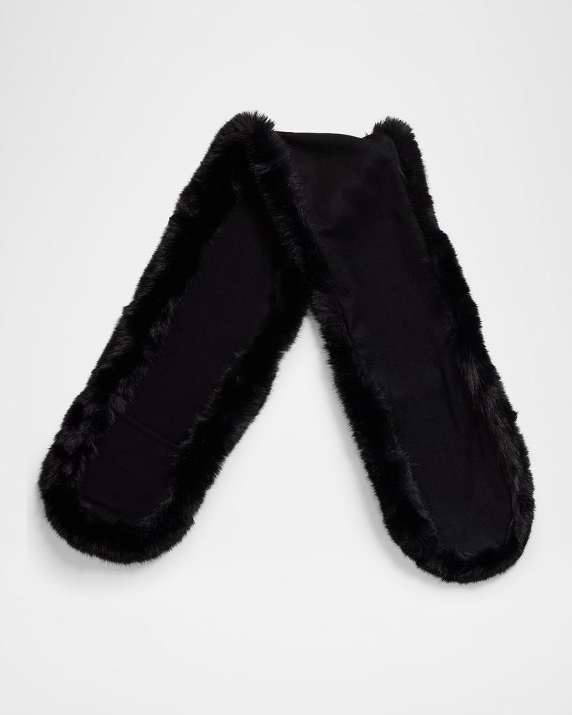 La Fiorentina Cashmere Scarf W/ Faux Fur Trim