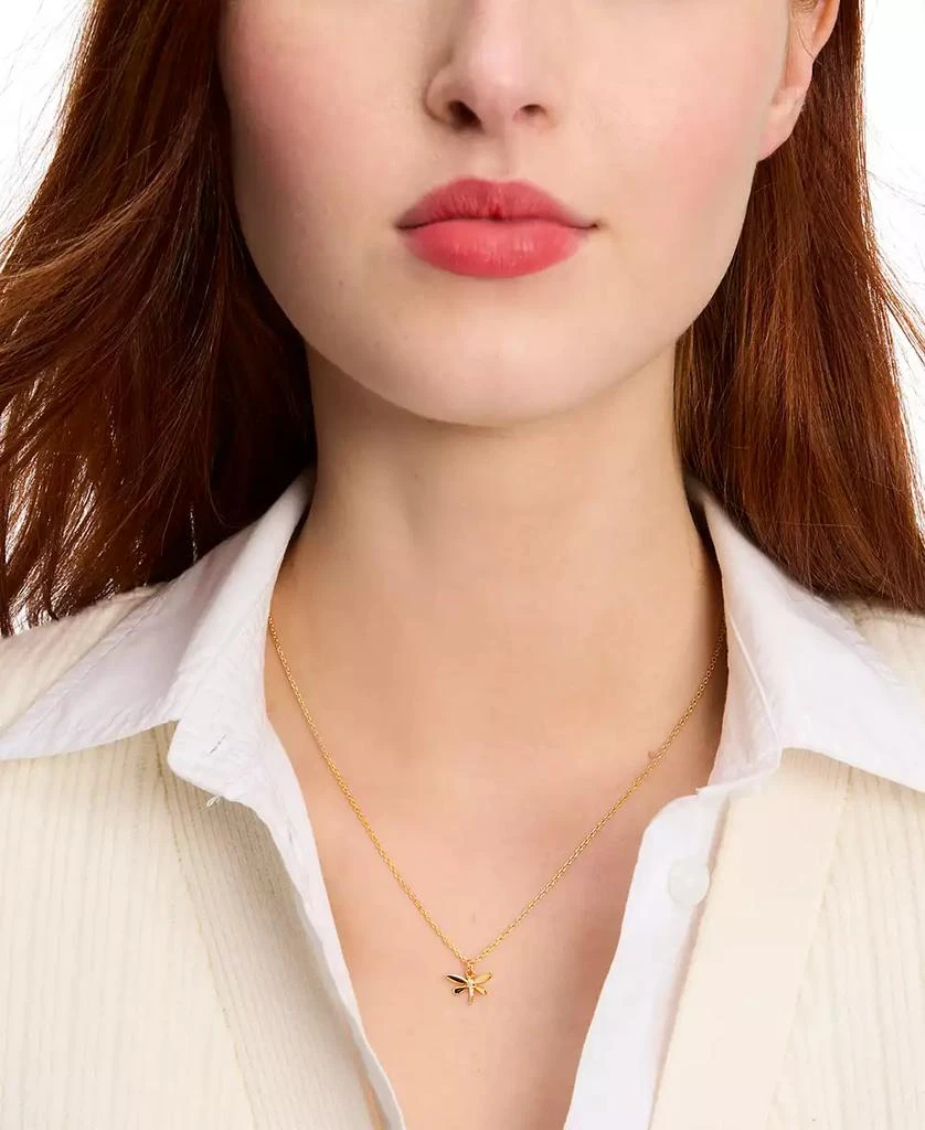 Kate Spade Gold-Tone Pavé Dragonfly Pendant Necklace, 16" + 3" extender 4