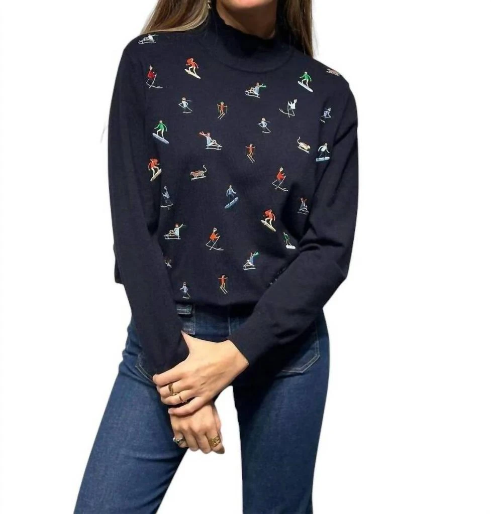 VILAGALLO Vilagallo - Skier Embroidered Sweater 1