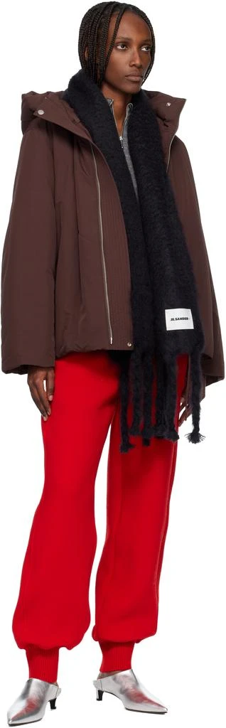 Jil Sander Black Slim Wool Blend Scarf 2