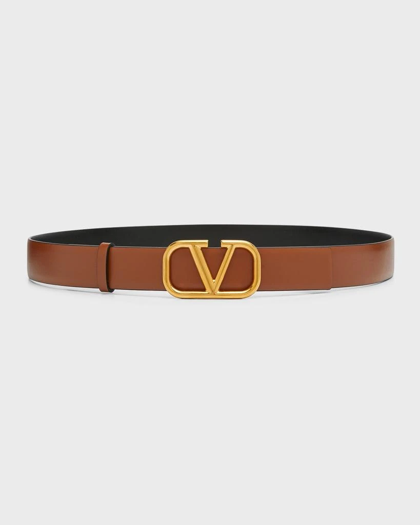 Valentino VLogo Reversible Leather Belt, 30mm 1