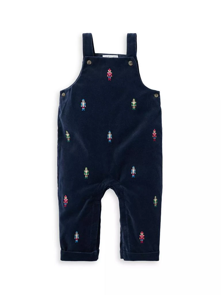 Janie and Jack Baby Boy's Shirt & Nutcracker Velvet Overalls Set 2