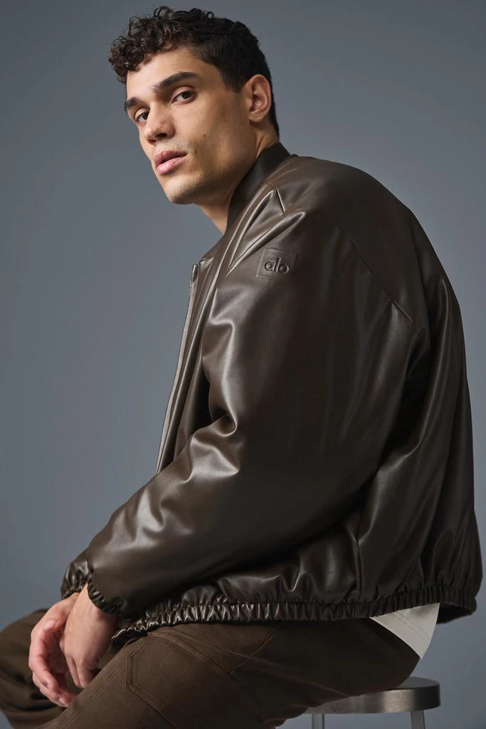Alo Faux Leather Premier Bomber - Espresso 3