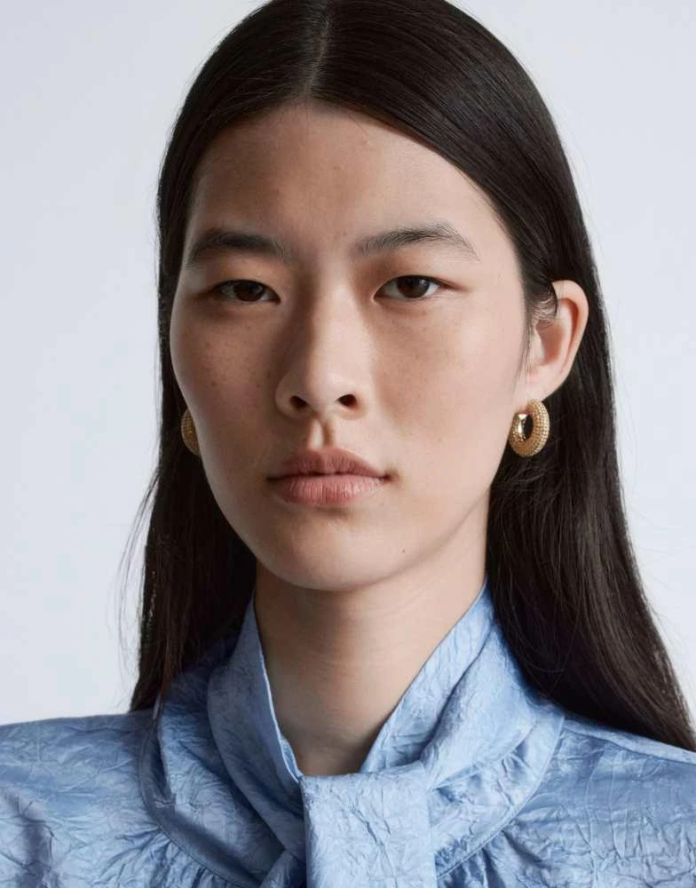 Other Stories
Other Stories bold rhinestone hoop earrings in silver 3