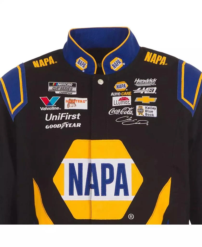 JH Design Men's Black Chase Elliott NAPA Twill Driver Uniform Full-Snap Jacket 4