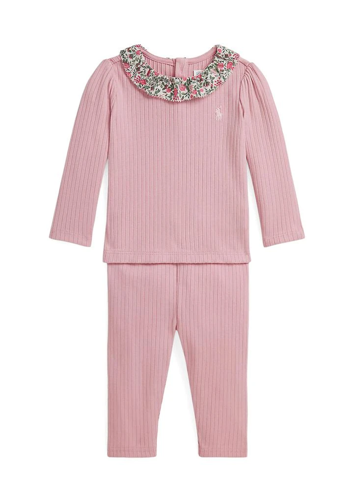 Ralph Lauren Baby Girls Ribbed Cotton Top 
Legging Set