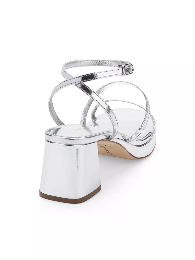 Larroudé Gio Metallic Leather Ankle-Strap Sandals 3