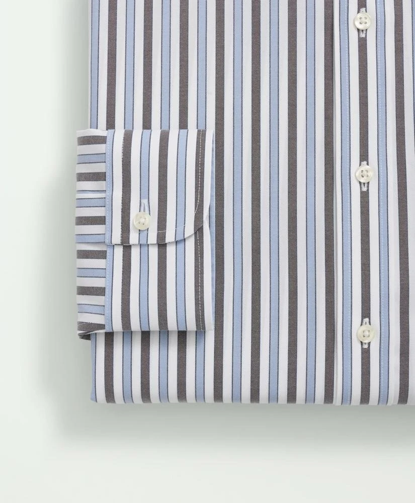 Brooks Brothers Stretch Supima® Cotton Non-Iron Pinpoint English Collar, Striped Dress Shirt 4