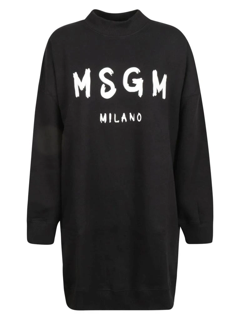 MSGM MSGM Logo-Printed Crewneck Sweatshirt Dress 1