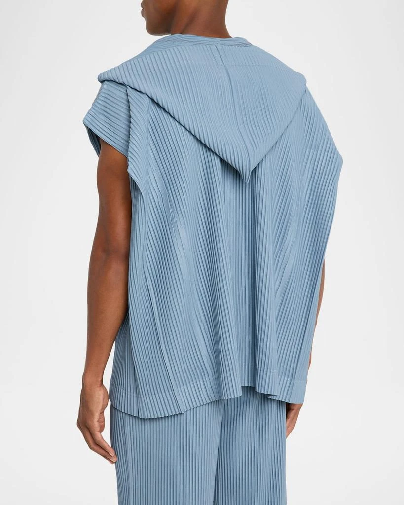 Homme Plisse Issey Miyake Men
s Monthly Colors August Pleated Hooded Cap-Sleeve Jacket 3