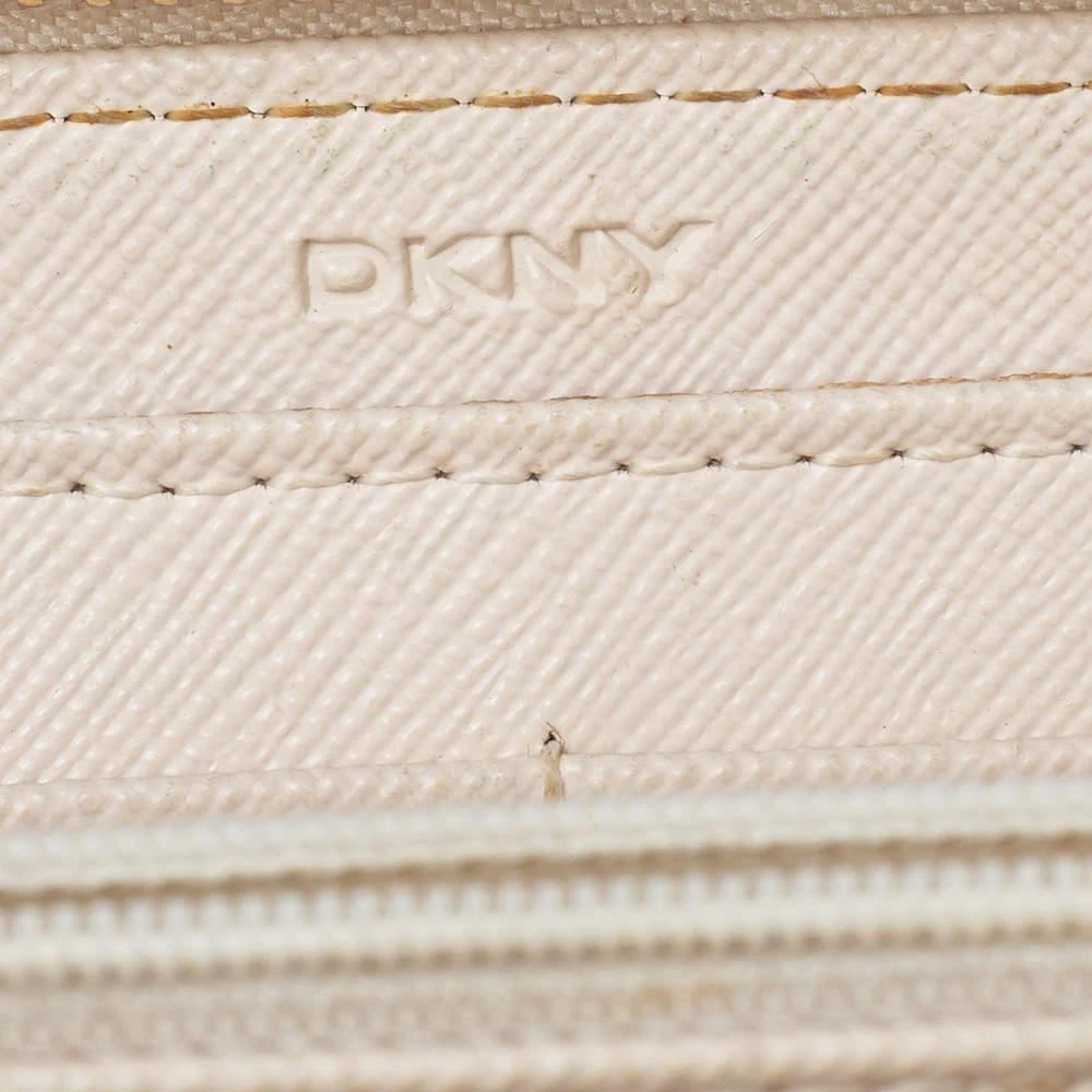 DKNY Dkny Cream Leather Zip Around Wallet 8