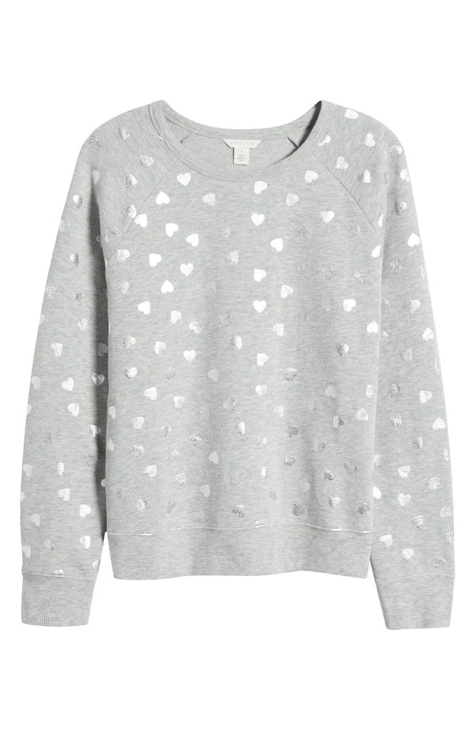 Caslon Heart Foil Print Graphic Sweatshirt 5
