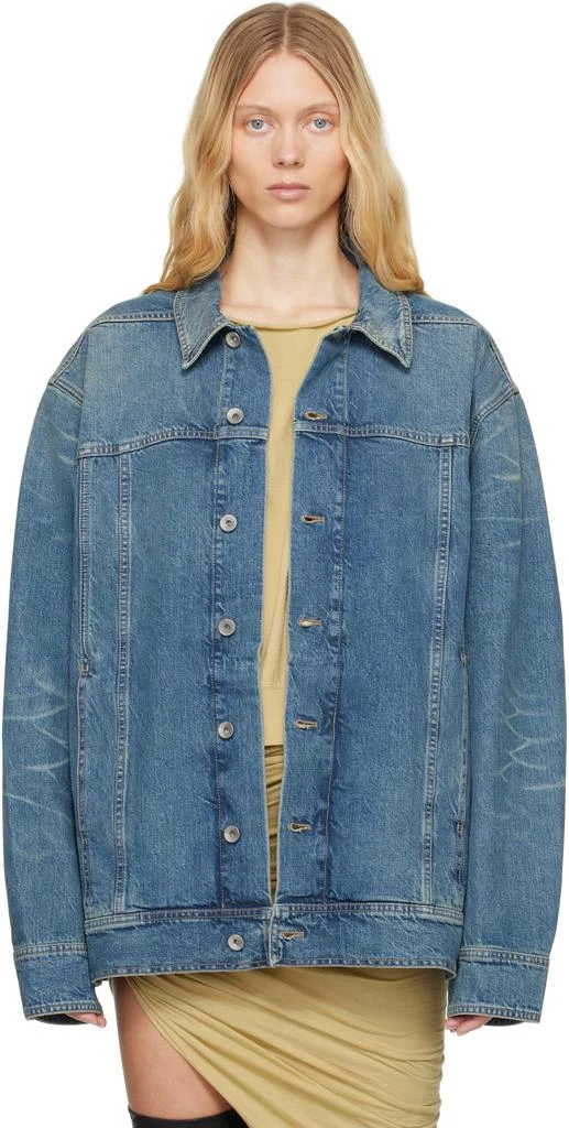 Rick Owens Blue Hollywood Jumbo Worker Denim Jacket 1