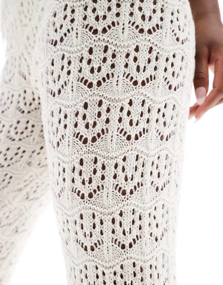 Miss Selfridge Miss Selfridge beach crochet trouser in cream 5