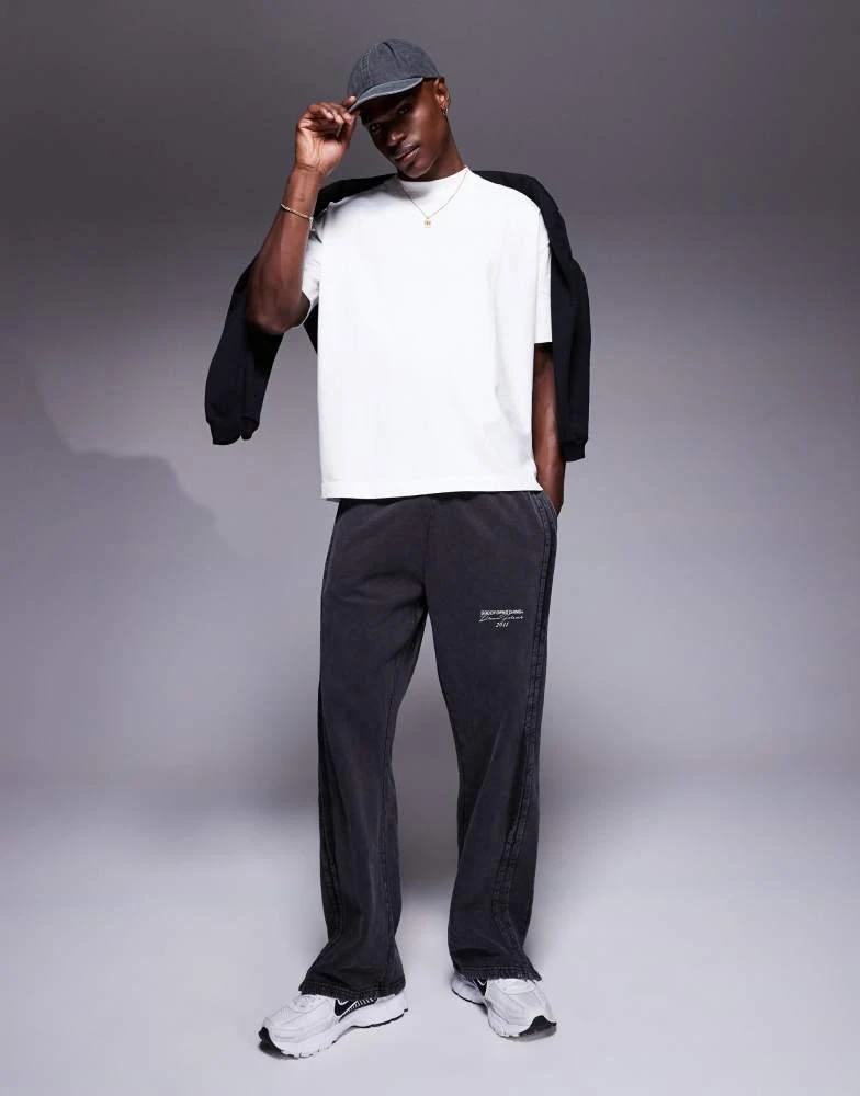 Good For Nothing Good For Nothing raw edge seam joggers in washed black 1