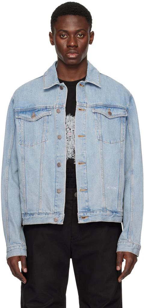 We11done Blue Embroidered Denim Jacket 1