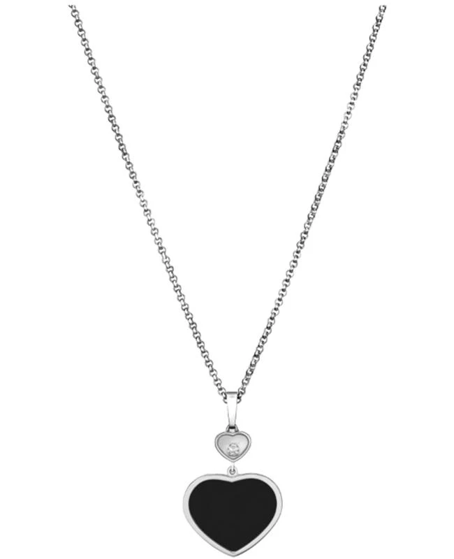 Chopard Chopard Happy Hearts Icons 18K White Gold, Diamond and Onyx Women's Pendant 797482-1201 1