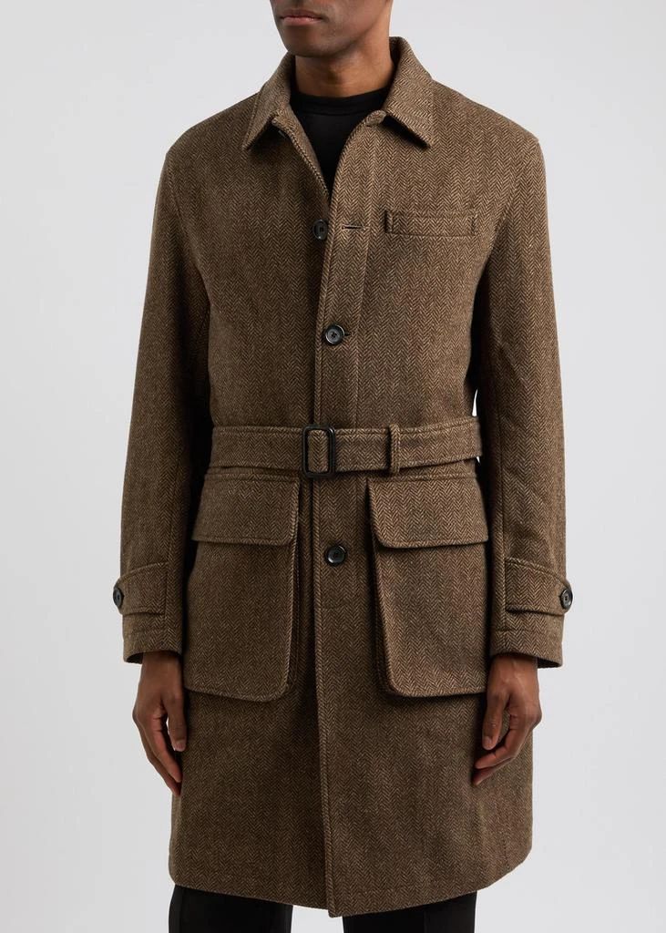 Oliver Spencer Grandpa herringbone wool coat 2