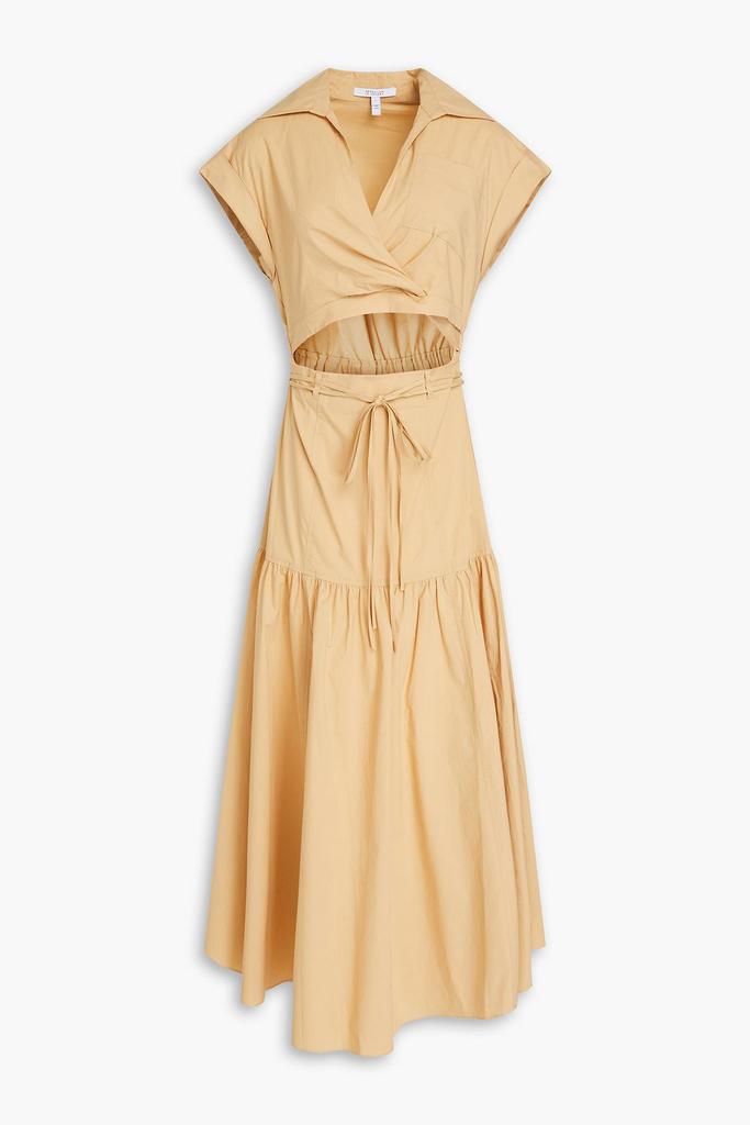 Derek Lam Charlene wrap-effect cutout cotton-poplin midi shirt dress