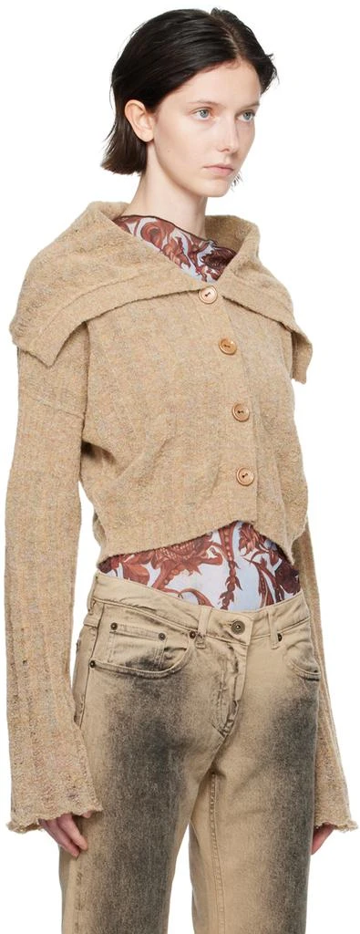 KNWLS Beige Lettuce Edge Cardigan 2