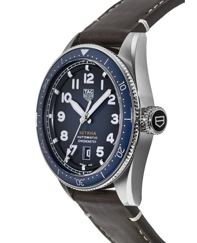 TAG Heuer Tag Heuer Autavia Calibre 5 Chronometer Automatic Blue Dial Brown Leather Strap Men's Watch WBE5116.FC8266 2
