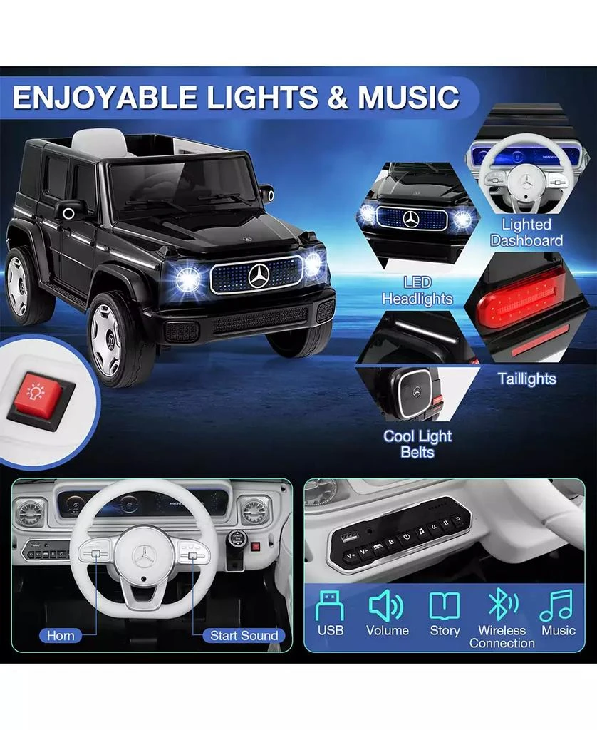 SUGIFT 12V Licensed Mercedes-Benz EQG Kids Ride On Car with Remote Control-Black 4