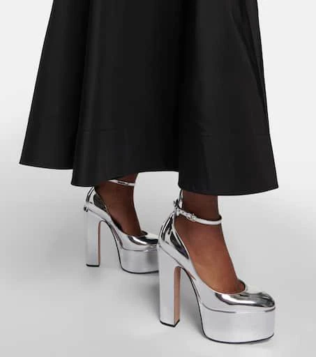 Valentino Tan-Go 155 metallic leather platform pumps 4