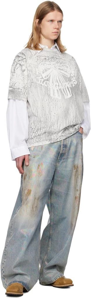 Acne Studios Gray Plaster Print T-shirt 5
