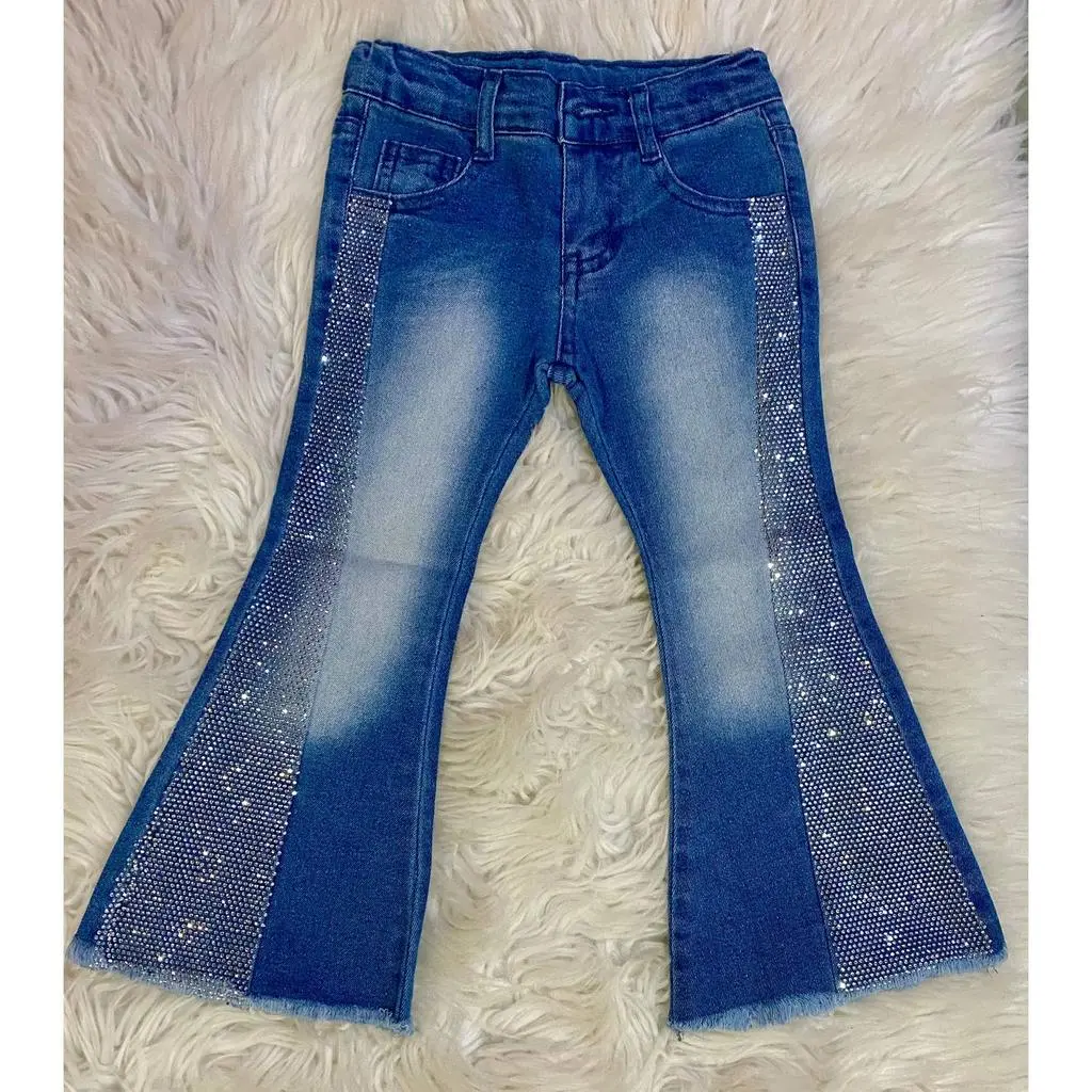 KIDSCHARM Kidscharm - Girl's Rhinestone Bell Bottom Jeans