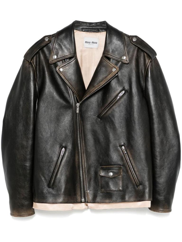 ジャケット・アウター Miu Miu Leather Jacket Miu Miu Leather Jacket – On Sale Now with Up to 23% Off