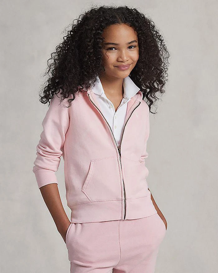 Ralph Lauren Girls' French Terry Zip-Up Hoodie - Big Kid