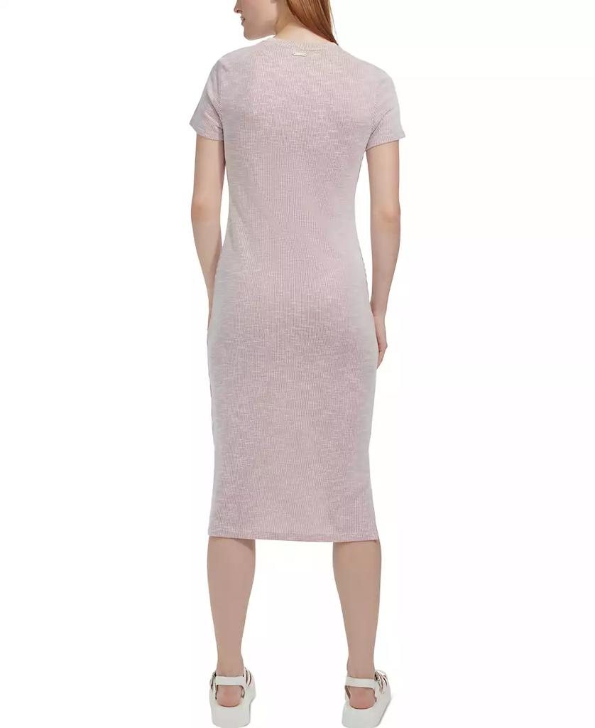 Marc New York by Andrew Marc Women's Pinstriped Midi T-Shirt Dress