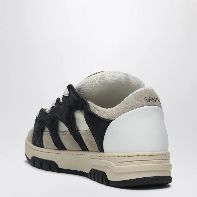 Santha Model 1 cream/navy blue mesh and suede sneaker 4