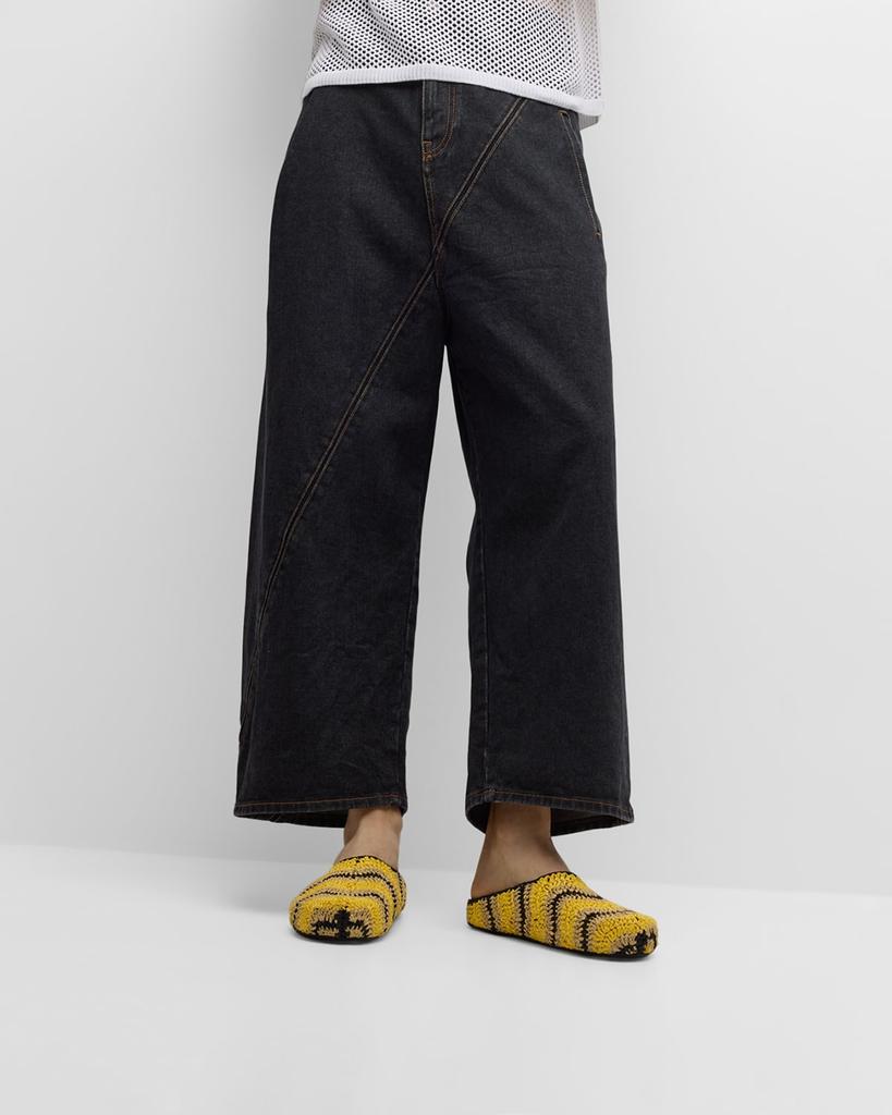 Marni Men's Fussbet Sabot Raffia Clogs - Sandals - Free