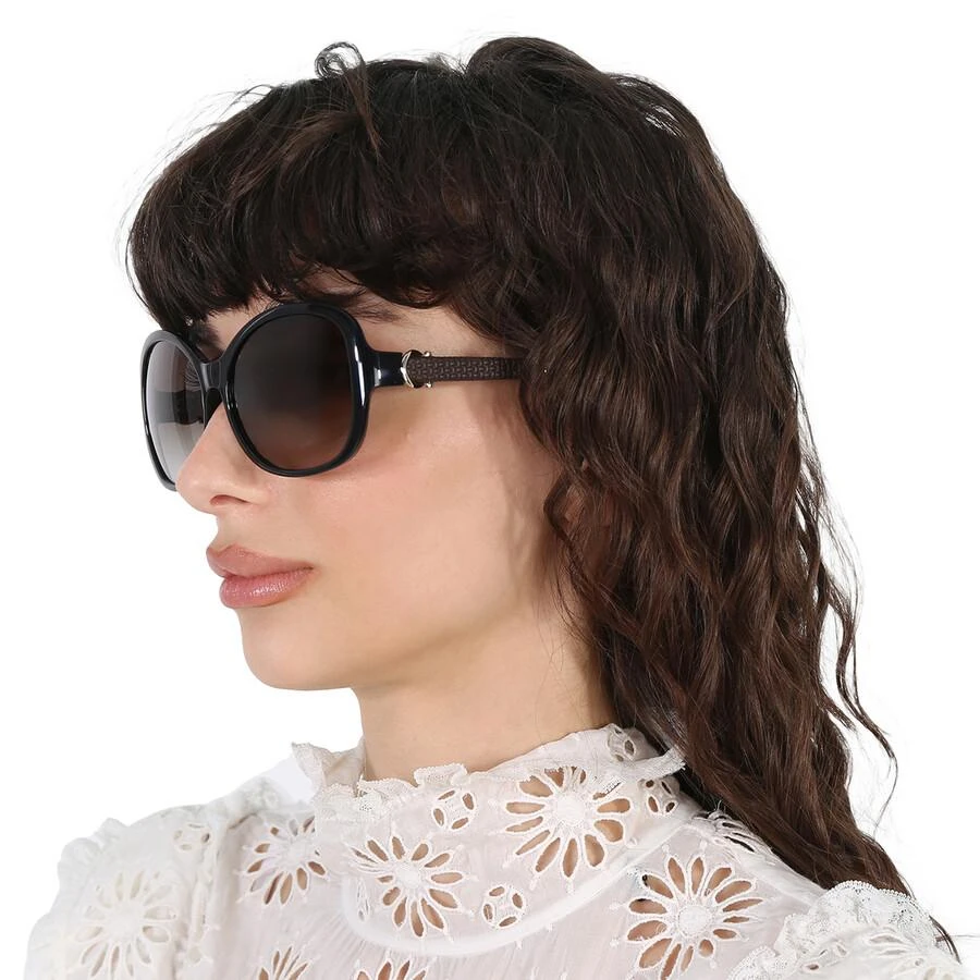 Salvatore Ferragamo Salvatore Ferragamo Grey Gradient Butterfly Ladies Sunglasses SF744SLA 001 59 2