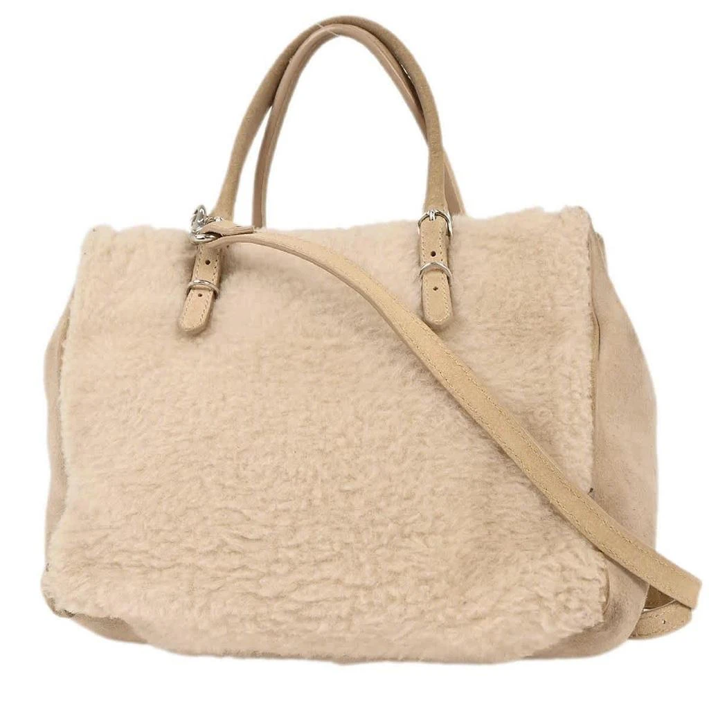 Balenciaga Papier B4 Zip Around Classic Studs Bag Shearling Fur Handbag (Pre-Owned) 2