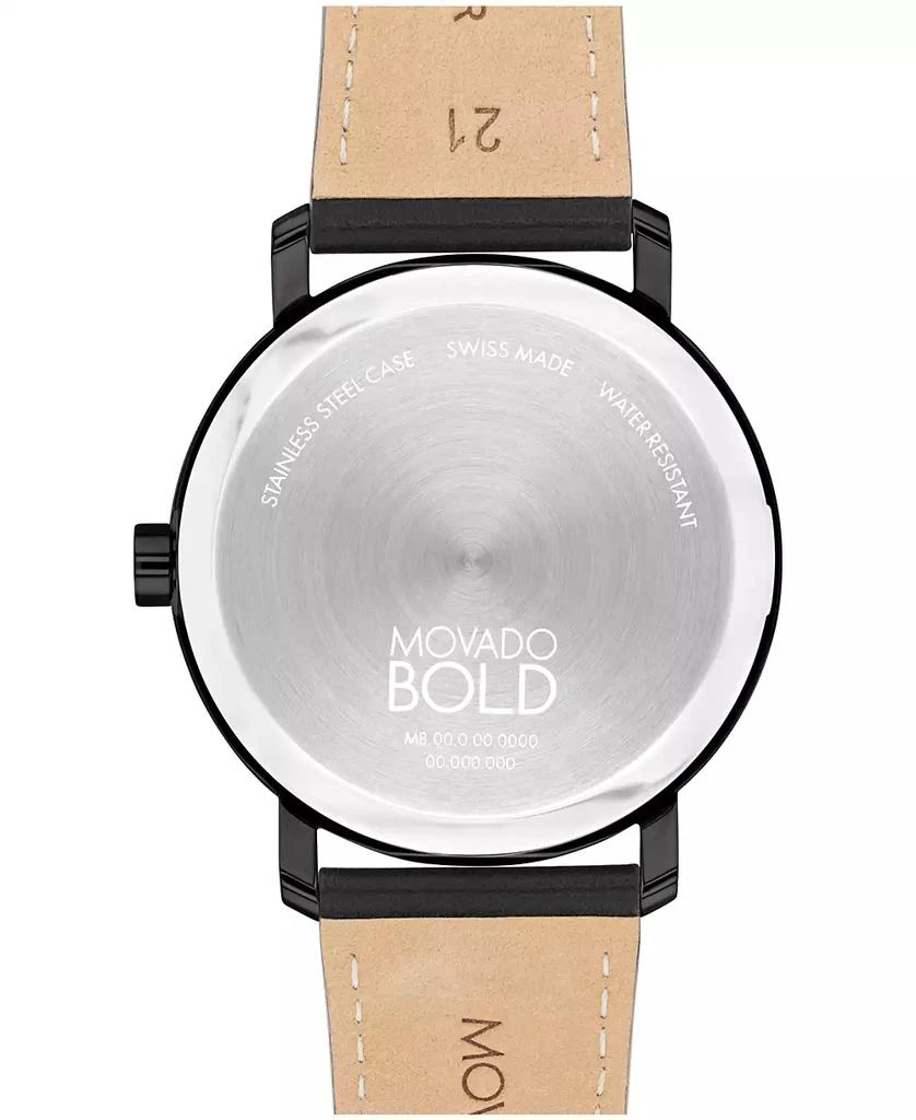 Movado Men's Bold Evolution 2.0 Swiss Quartz Black Nappa Leather Watch 40mm 3