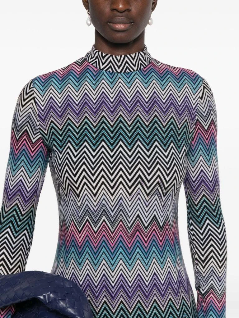Missoni MISSONI - Zig Zag Motif Wool Midi Dress 4