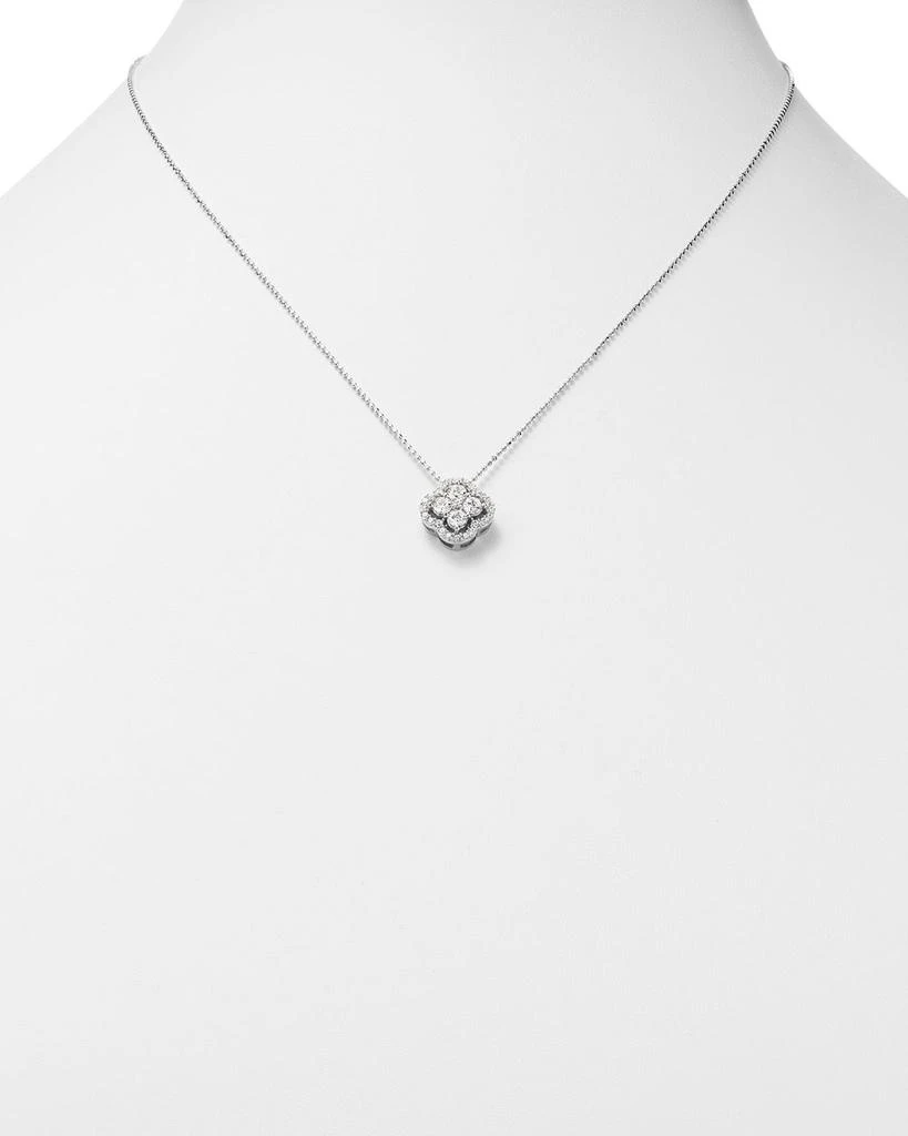 Bloomingdale's Diamond Clover Pendant Necklace in 14K White Gold, .75 tcw 3
