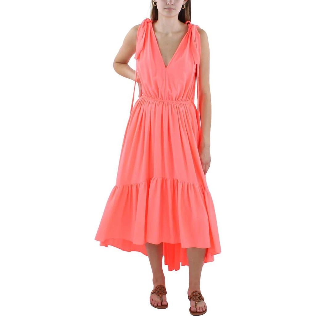 Black Halo Womens Hi-Low Pleated Maxi Dress 3