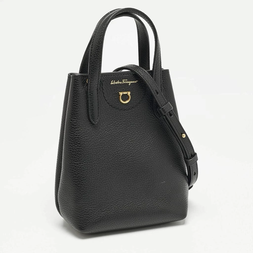 Salvatore Ferragamo Salvatore Ferragamo Black Leather Mini Travel Tote 3