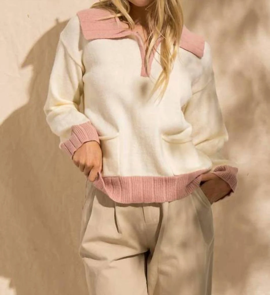 PAPERMOON Papermoon - Jessi Colorblock Zip Sweater