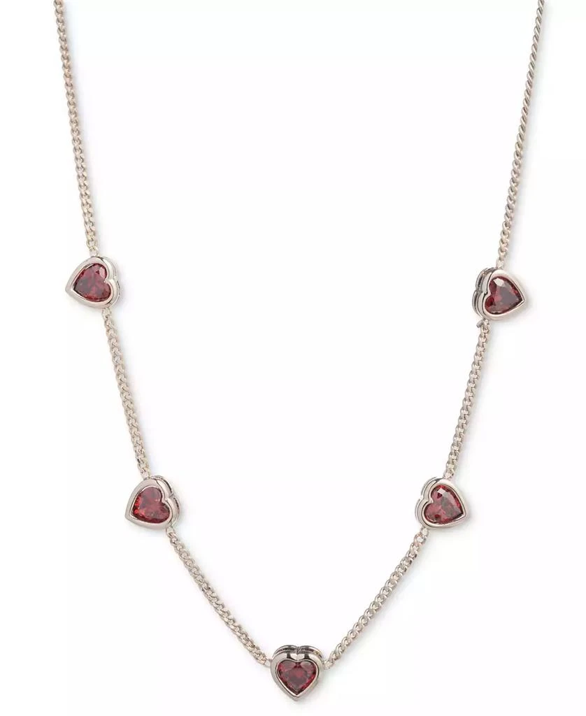 Givenchy Gold-Tone Red Cubic Zirconia Heart Statement Necklace, 16" + 3" extender 1