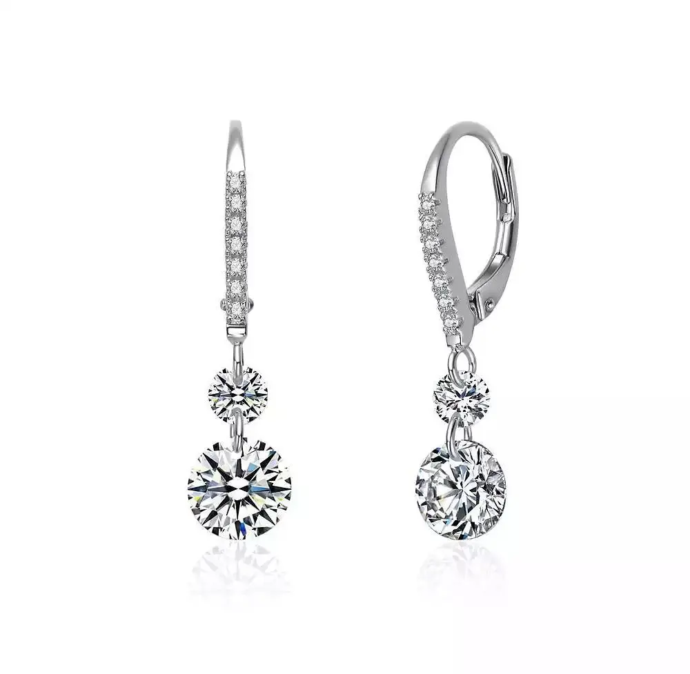 Rachel Glauber Brilliant Gold Plated CZ Statement Drop Earrings