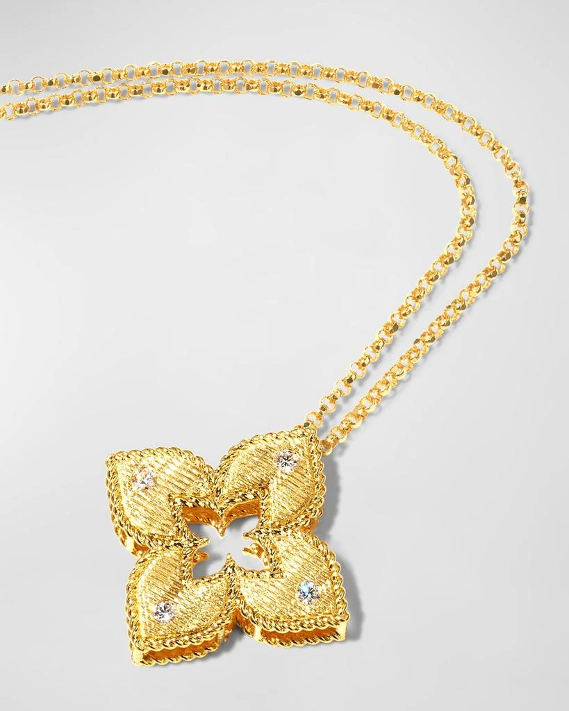 Roberto Coin Venetian Princess 18k Diamond Open Flower Necklace 4