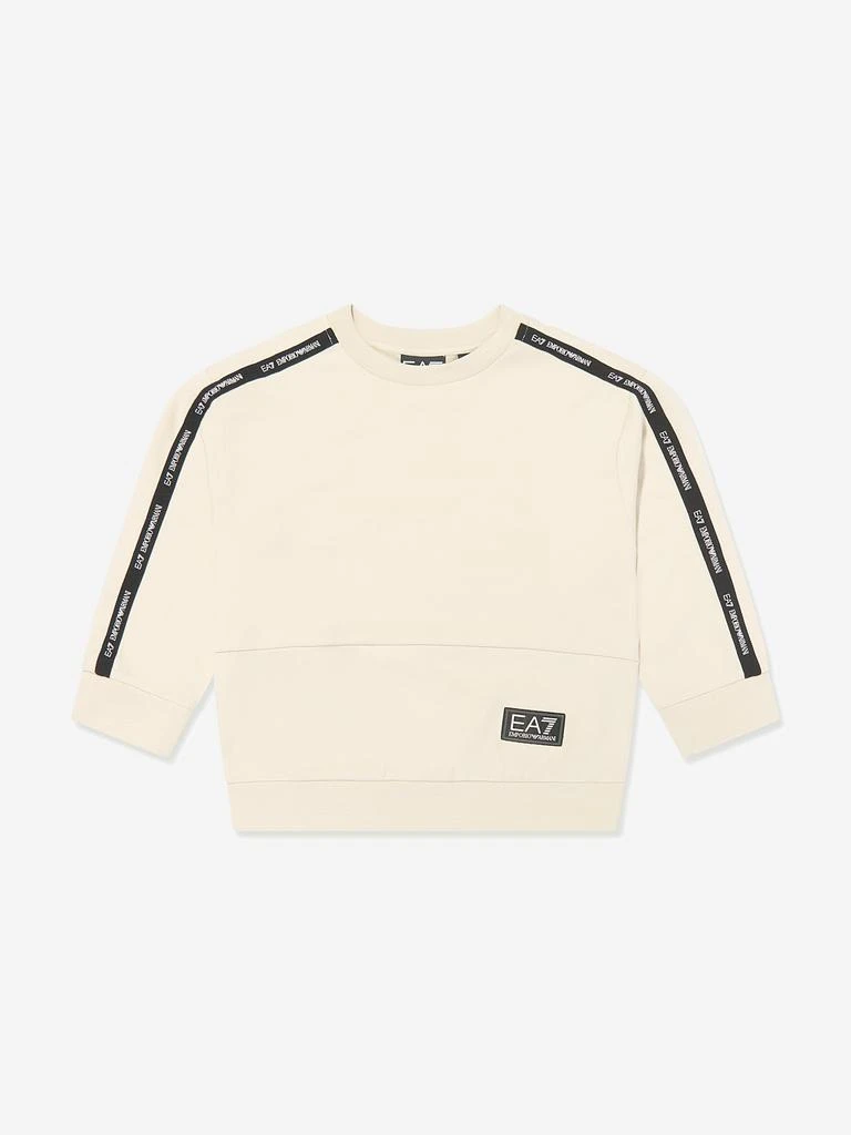 EA7 EMPORIO ARMANI Boys Logo Sweatshirt in Ivory 1